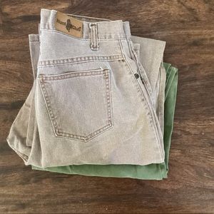 Vintage Hunt Club jeans. Size 14 tall. One olive one brown.